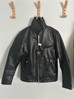 NWT Premium 100% Horsehide Leather FORTIME Moto Jacket - Men's M Black